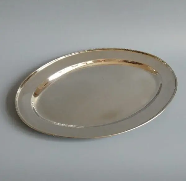 Stainless Steel Oval Flat Tray: 60cm