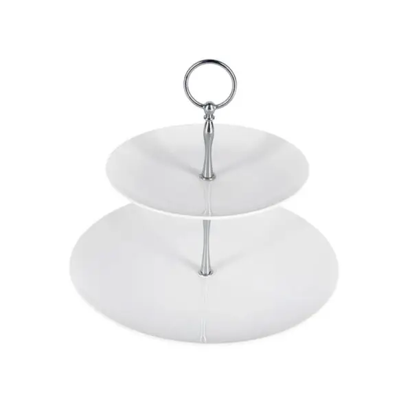 Two Tier Cake Stand (White)